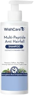 WishCare Multi Peptide Anti Hairfall Shampoo – Paraben & Sulphate Free Shampoo for Women & Men with Rice Water, Rosemary, Hyaluronic Acid & Caffeine for Hairfall Control 250ml