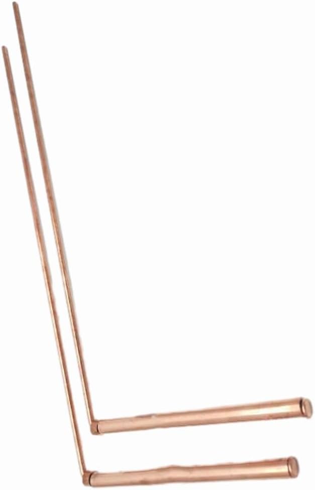 2Pcs Copper Dowsing Rods - 99.9% Copper Detector Rod Metal Detector Rod for Water/Treasure/Minerals/Finding Tools,length12 inches (Single Head - Flat Bead)