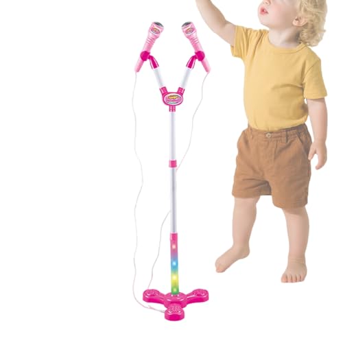 Microphone sur pied pour enfant avec machine à karaoké et lumières LED