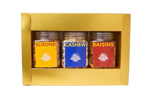 Image of Nature's Blend - Essential Dry Fruits|Maroon New|Pack of 3|250g Jar|Almond, Cashew, Raisins|Soft Top