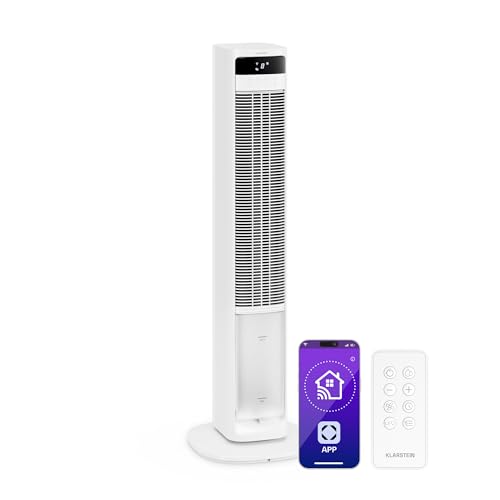 KLARSTEIN Rafraichisseur d’Air, Refroidisseur d’Air Évaporatif, 4L, Télécommande, 8 Niveaux, Mobile, Ventilateur Climatiseur pour Chambre 35m², White