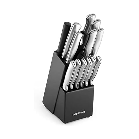 Farberware 15-Piece High-Carbon Stainless Steel Knife Set with Block Cover