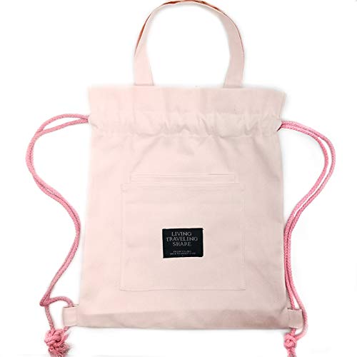 Bolso y Mochila con Cordón de Color Puro Estilo Ins de cuerda Bonito