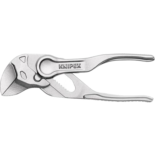 KNIPEX Pliers Wrench XS, Chrome-Plated, 100 mm, Grips Continuously Up to 21 mm, Small Pliers Wrench, Edc, 86 04 100