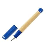 Lamy abc Füllhalter 009 – Füller aus Ahornholz und Kunststoff in der Farbe Blau – Stahlfeder, poliert - Federstärke A (Anfänger), 1 Stück (1er Pack)