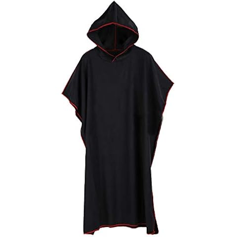 AIEOE Changing Bath Robe Surf Poncho Towel with Hood for Surfers Swimmers Watersports Adults Men Women Black Cover