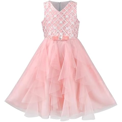 Sunny Fashion Pink Flower Girl Dress Cover