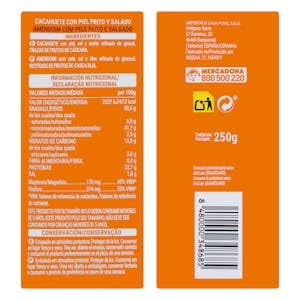 Hacendado Cacahuete frito y salado con piel Paquete 250 g Pack 2