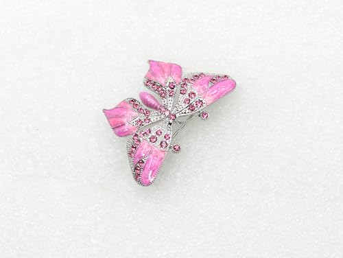 Image of Gorgeous Rhinestone Crystal Enamel Butterfly Pin Brooch
