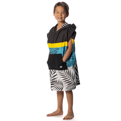 Image of Flow Changing Poncho for Kids - Microfiber Hooded Swim Towel Poncho for Boys & Girls, Perfect for Beach, Pool, or Swim - Quick Dry, Absorbent, Light Weight, and Easy to Pack (Shoreline, Medium)