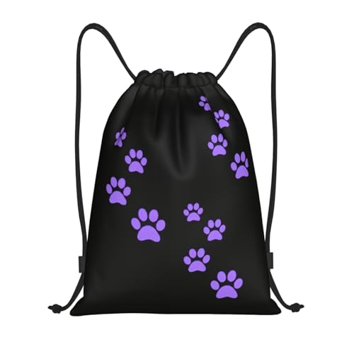 YSBYEIU Cute Dog Paw Print Drawstring Backpack Adjustable Bag Sackpack Paws Bags for Gym Shopping Sport Yoga