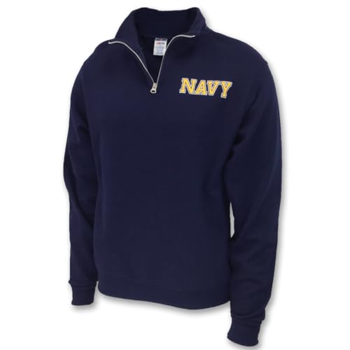 Armed Forces Gear US Navy Mens 1/4 Zip Sweatshirt (Navy MD)