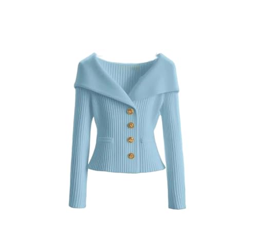 Cardigan tricoté pour femme à manches longues et coupe ajustée