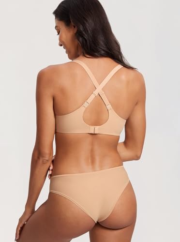 Image of DOBREVA Women's Push Up T-Shirt Bra Underwire Padded Bras Plunge Full Coverage