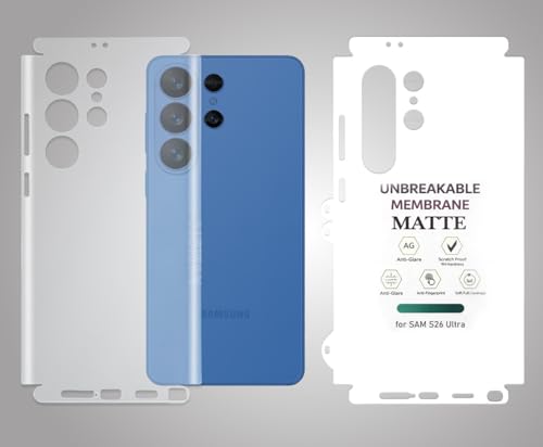 Image of Flexible Back Skin Screen Protector for Samsung Galaxy S26 Ultra 5G Back&4 Sides Coverage Screen Guard Anti-Fingerprint|Matte