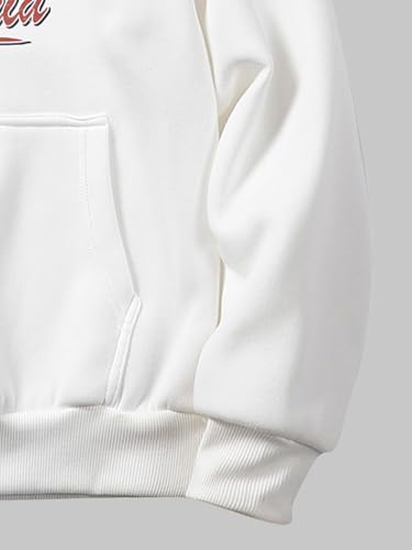 SweatyRocks Men's Letter Graphic Hoodies Long Sleeve Vintage Thermal Sweatshirts Pullover Top with Pocket4