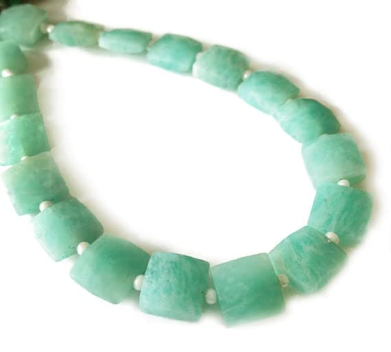 Amazonite faceted squares perles de pierre naturelle 8mm pour bijoux diy