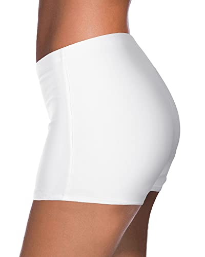 Image of Yonique Womens Swim Shorts Solid Tankini Bottoms Swimsuit Bottoms(Available in Plus)