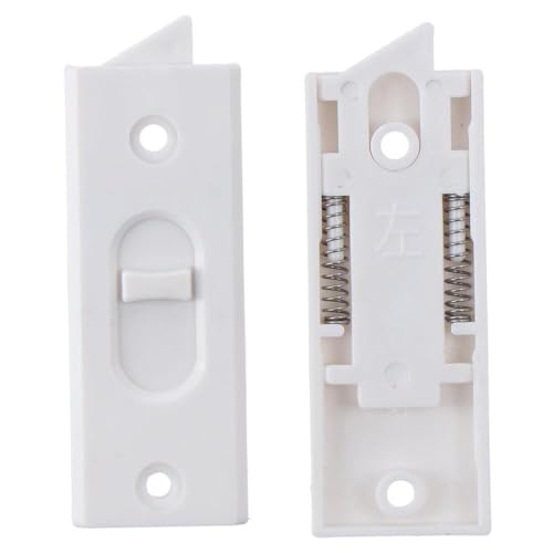 iuniq 12 Pcs Window Latch Locks White Plastic Snap-in Latch Spring Loaded Sliding Window Tilt Latch 2 Inch Hole Center Window Sash Locks and Keeper for Home Office