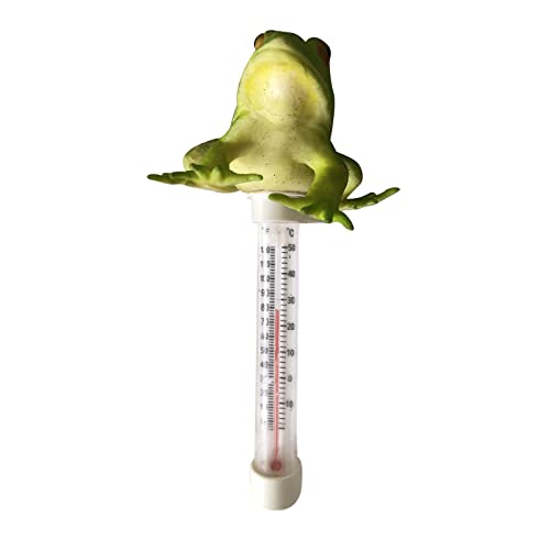 CENGNIAN 1PC Pool Thermometer with Rope Outdoor, Floating Easy Read, Water Thermometer for Swimming Pool Spa Bathtub Aquarium and Fish Pond (frog)