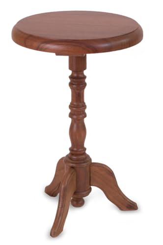 NOVICA Artisan Handmade Parota Wood Accent Table Colonial Furniture Brown Mexico Tables [22in H x 13.75in Diam.] ' Colonial Ranch'