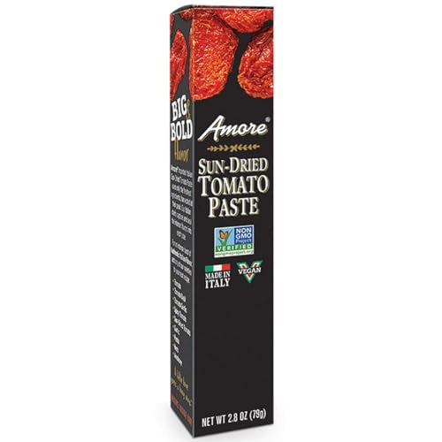 Amore Vegan Sun Dried Tomato Paste In A Tube - Non GMO Certified and Made In Italy 2.8 oz (Pack of 1)