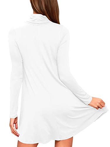 Image of KEEDONE Women's Long Sleeve Turtleneck Casual Loose T-Shirt Dresses