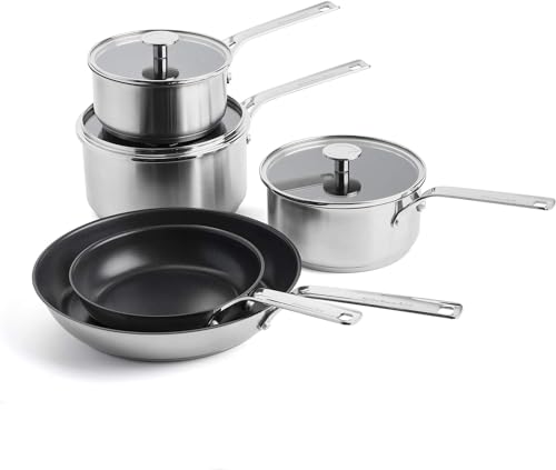 Imagen de KitchenAid Stainless Steel Batería de Cocina de Acero Inoxidable Antiadherente de 3 Capas