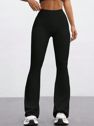 Women's Flare Yoga Pants Flare Leggings High Waisted Tummy Control Workout Casual Bootcut Pants Wide Leg Pants2