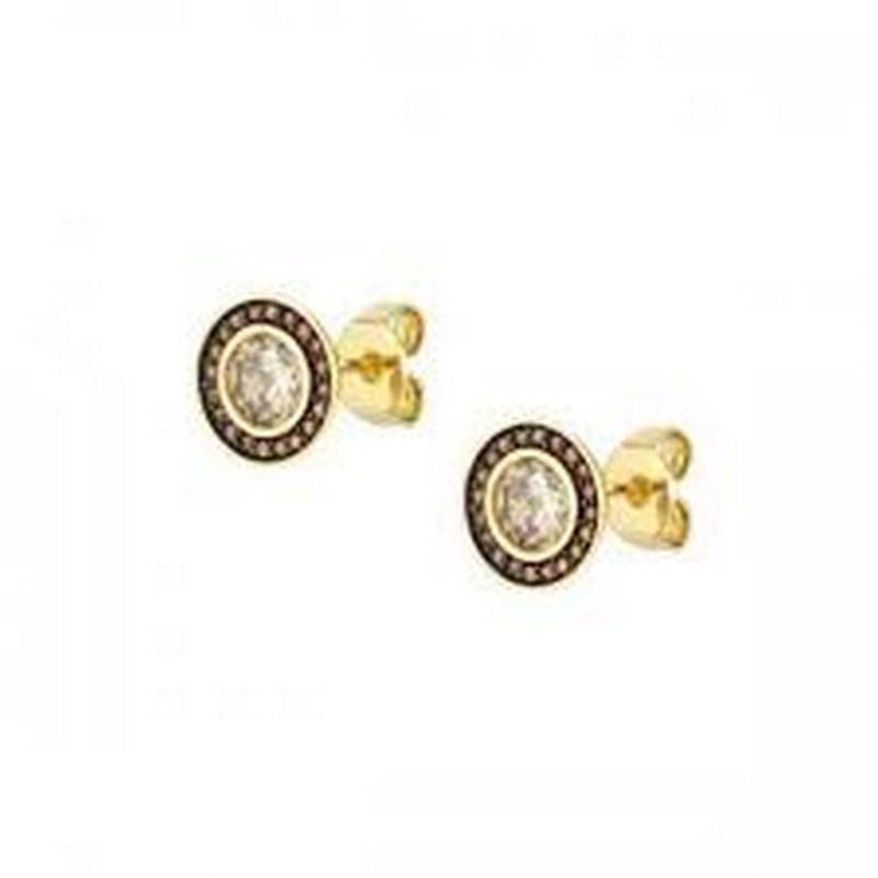 Material : Argento sterling Orecchini donna Nomination tondi dorati Argento 925 con zirconi 145712/024