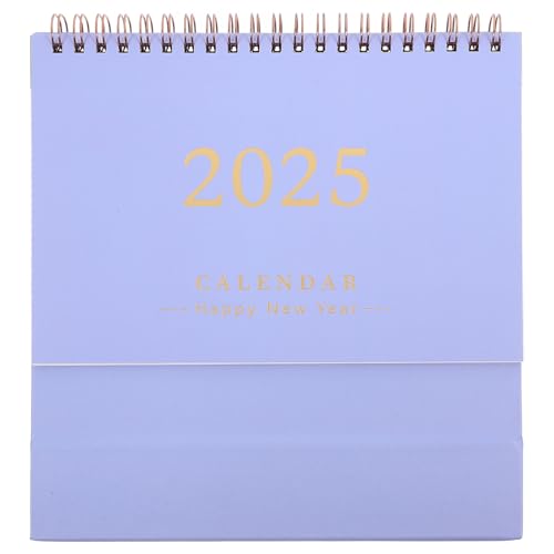 NUOLUX 年英文版卓上カレンダー 螺旋綴じ 年 月曜始まり スタンディングデスクカレンダー 小型オフィス用 計画と管理に