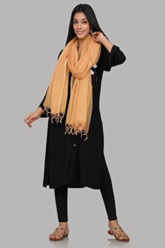 Image of Women's Self Design Cotton Kota Doria Dupatta
