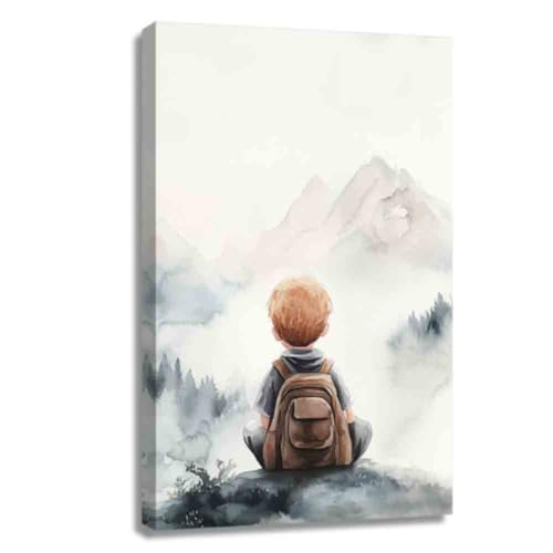 QIXIANG Baby Girl Boy Adventure Nursery Canvas Wall Art Watercolor