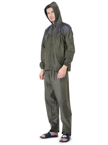 Image of Ranger Unisex 1 Set Rain Suit with Hooded Jacket & Trouser | TPU Coated Bike Riding Wear with Seam Sealed Protection