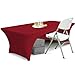 ABCCANOPY 30+ Colors Spandex Table Cover 6 ft. Fitted Polyester Tablecloth Stretch Spandex Tablecover-Table Toppers(Open Back Red)