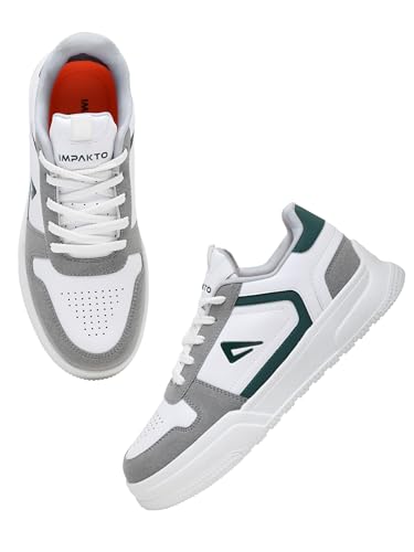 Image of Impakto Studio Flex Mens Sneakers | Lightweight Streetwear Style Casual Shoes for Travel & College | Cushioned Insole | Low Top Shoes & Wide Toe | Slip Resistance Outsole for Firm Grip Green