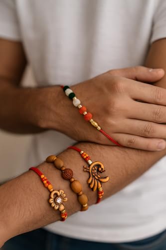 Image of Combo Of 4 Rakhis for Brother, Bhabhi and Kids.