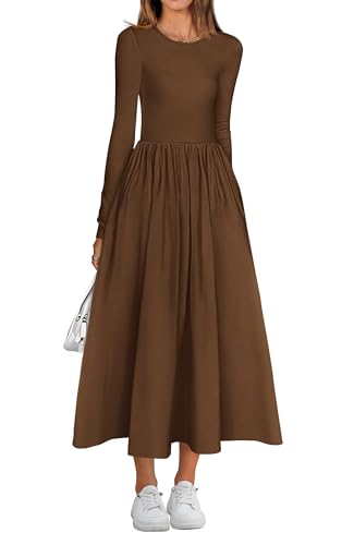 BTFBM Casual Long Sleeve Dresses Spring Dresses 2025 Wedding Guest Dress Midi Dress Flowy Bohemian Long Dress