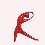 LGYKUMEG Art Deco Ornament Yoga Poses Figurine,Art Deco Figurines Ladies, Home Decor Female Figurine Yoga Pose Portrait Art Sculpture Resin Art&Amp;Craft Home Ornaments,Red,17 * 11 * 16cm