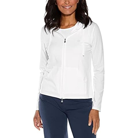 Coolibar UPF 50+ Women's Seaside Hoodie - Sun Protective (Medium- White) Cover