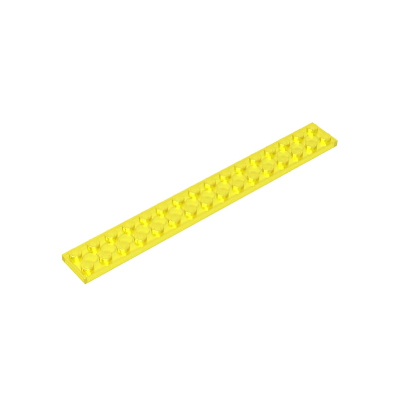 4282 Foundation Plate Plate 2x16 10 Pieces GDS-517 Compatible with Lego Building Blocks Color:Trans Yellow โ image 1