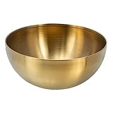 VOSAREA Salatschüssel Goldene Küchenschüssel Multifunktionale Schüssel für Gemüse Desserts Leicht und Tragbar für Innen und Außenbereich