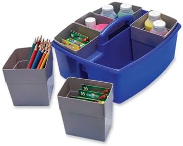 Miniatura 4 de Storex Cajas de almacenamiento de plástico, con tazas, 5-14 pulgadas de alto x 9-14 pulgadas de ancho x 9-14 pulgadas de profundidad, azul, paquete