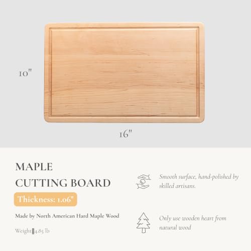 Tabla de cortar rectangular de arce duro Vandroop 40.64x25.4x2.79 cm miniatura 3