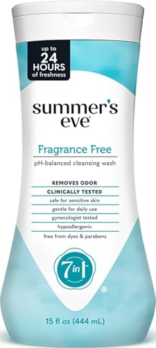 Image of Summer's Eve All-Over Daily Feminine Wash, Fragrance Free, 15 Fl Oz | Summers Eve Feminine Wash, Gentle pH-Balanced Body Wash for Women, Feminine Care to Remove Vaginal Odor, Gynecologist Tested