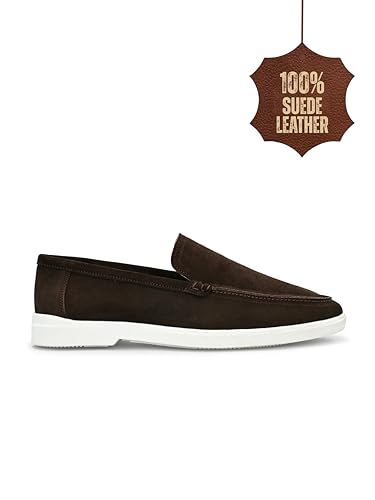 Image of Men Classic Suede Leather Loafers - Cushioned Comfort, Durable Sole & Everyday Luxury