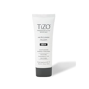 TIZO Photoceuticals Am Replenish Non-tinted Facial Mineral Sunscreen SPF 40, 1.75 oz