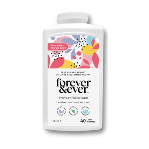 All Natural Laundry Detergent Powder, Gentle Clean Laundry Detergent, Enzyme Free, Plant Based, Biodegradable, Eco Friendly Washing Powder, High Efficiency Premium Wash, Soft Scented, 2.2lbs