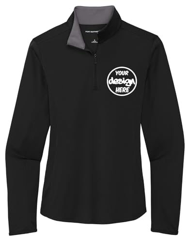 Ink Stitch Women Lk584 Custom Embroidery Personalized Logo Texts Silk Touch Quarter Zip Pullover thumb #1