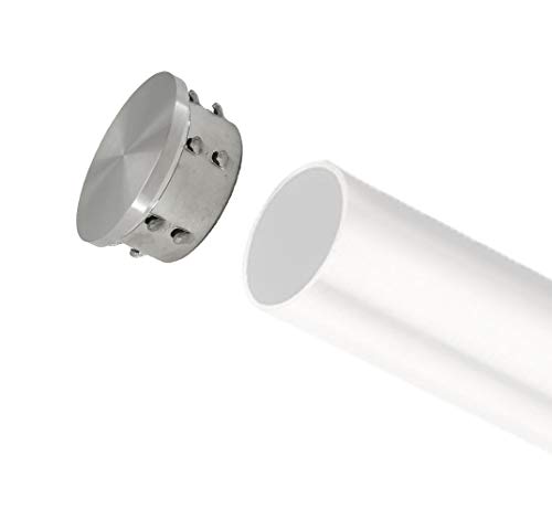 Top Hardware Solid Bar Foot Rail Kit (Extra Long, Custom-Made Item) - Brushed Stainless Steel Tubing (2 In Od, 8 Ft Length) W/Internal Connector - Combination Foot Rail Brackets - Flat End Caps #TOP4